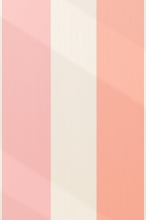 Create a soft, pastel striped background with varying shades of pink, cream, and orange, using a high-resolution camera with a 50mm lens at f/1.8, captured from a top-down view in a natural light setting to enhance color vibrancy and texture.