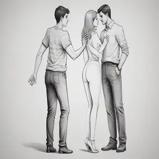 couples drawing poses