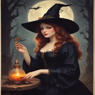 vintage witch art