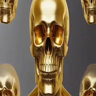 transparent gold skull
