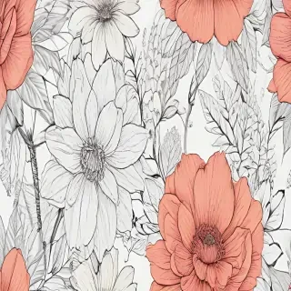 floral line art