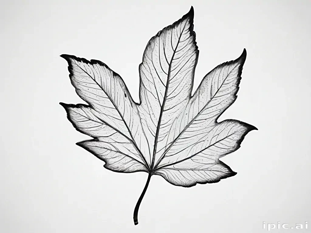 leaf clip art black and white