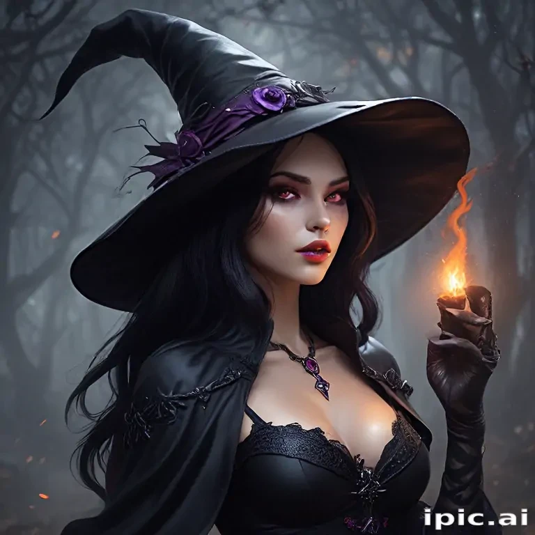 beautiful dark witch fantasy art