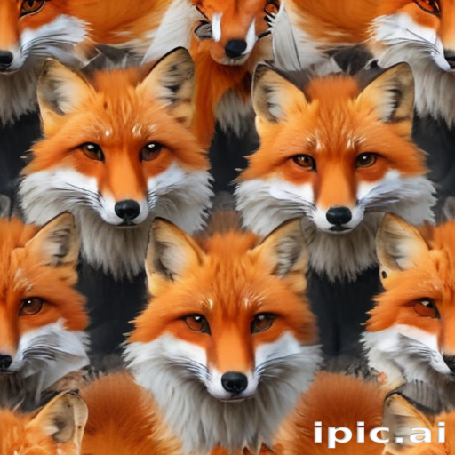 Vibrant Patterns of Fox Faces in a Captivating Repetitive Design