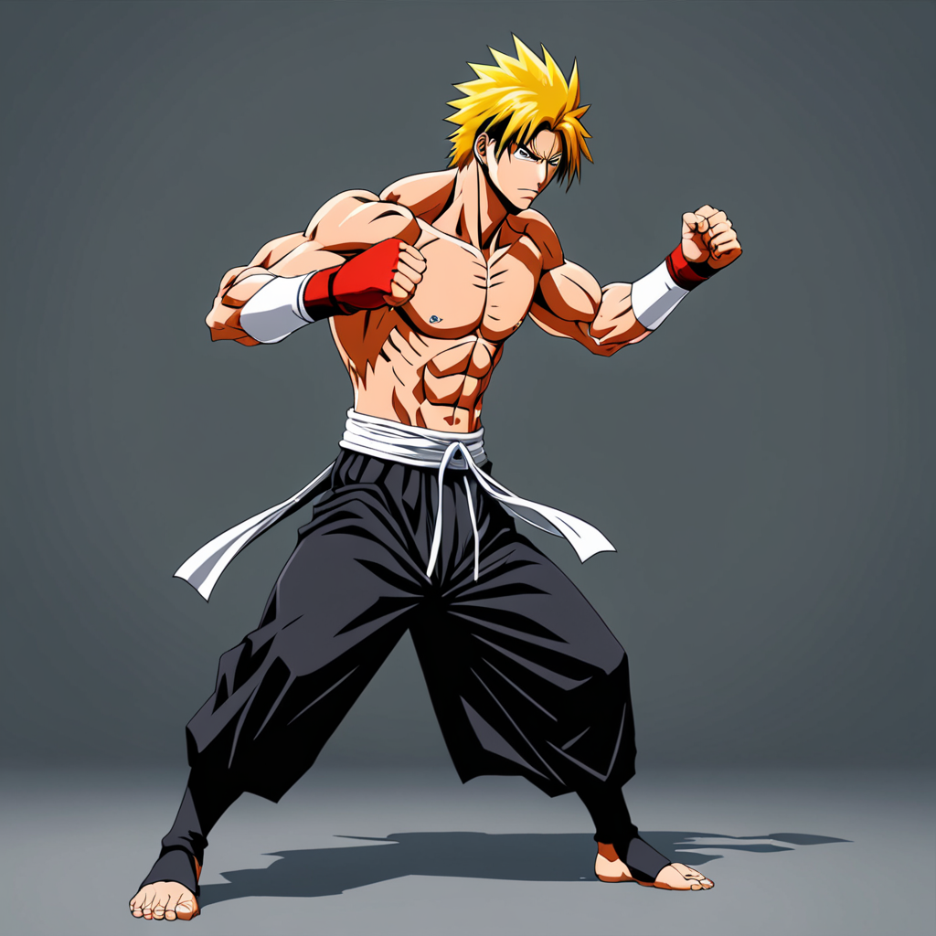 Ai Image Generator - Ai Art Generator - High Quality and 100% Unique Images  - iPic.Ai anime fighter in a dinamic pose in anime bleach style