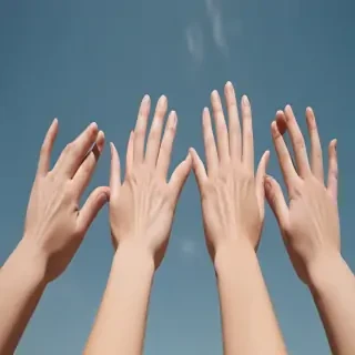 hands reaching