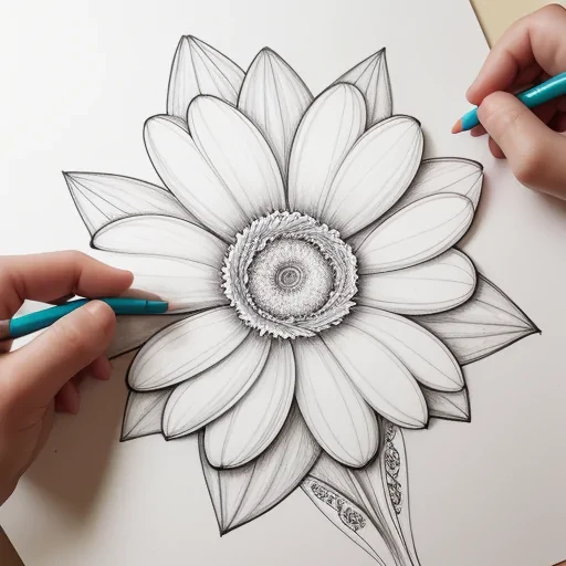 flower drawings with color