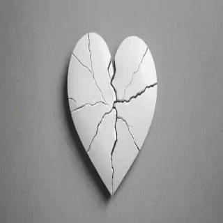 white broken heart