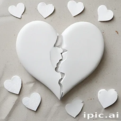 white broken heart