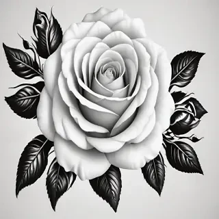 black and white rose clip art