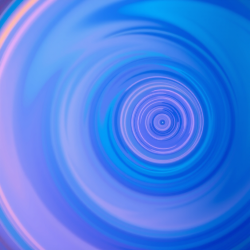 Create an abstract image of swirling blue and purple colors with concentric circles, using a DSLR camera, 50mm lens, f/1.8 aperture, 1/125 shutter speed, ISO 200, with a high dynamic range and a vibrant color profile.