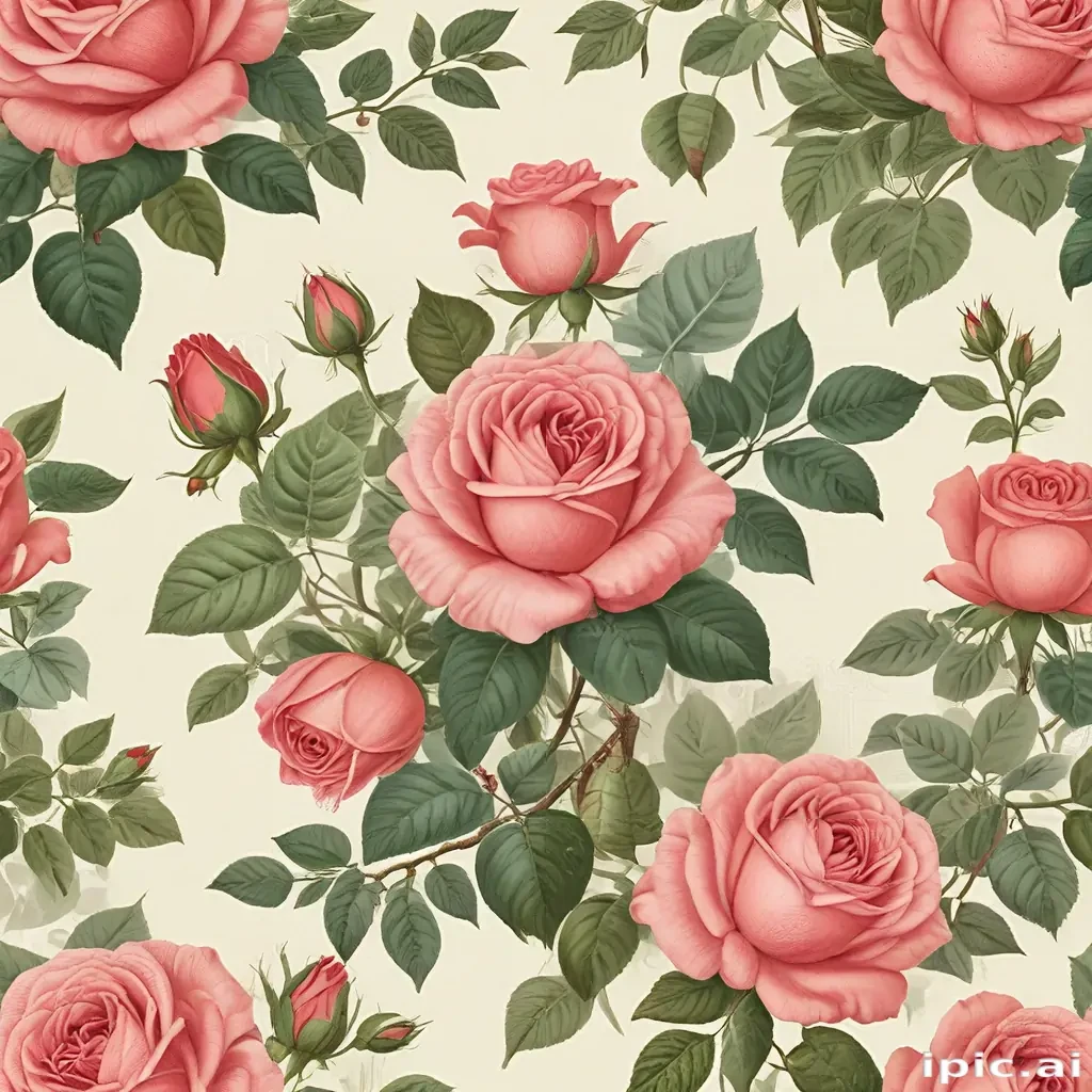 vintage rose illustration