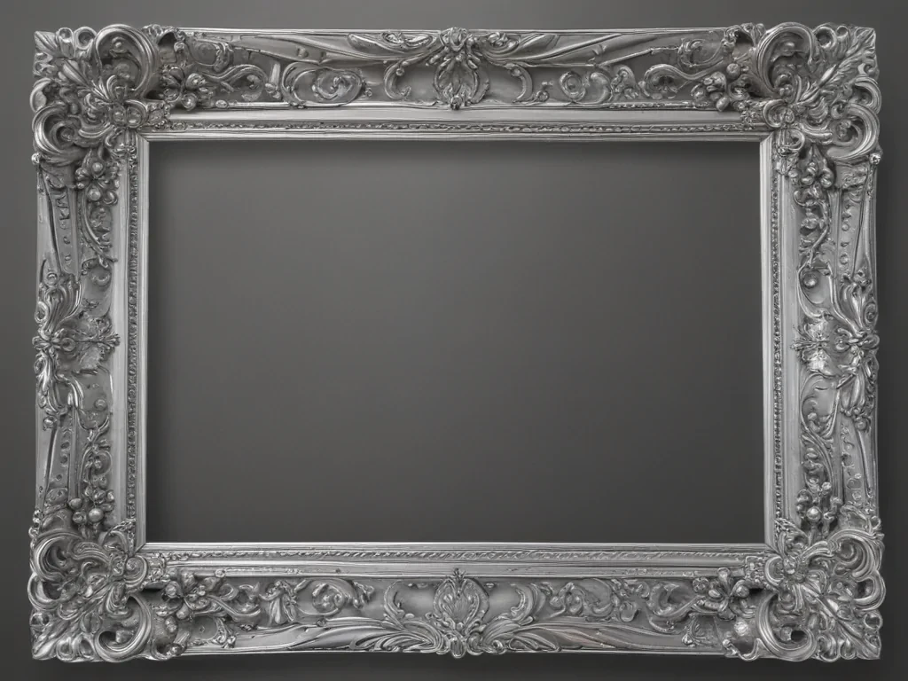 silver picture frame png
