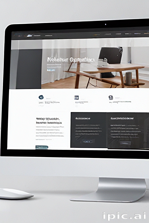 Modern Desktop Setup Showcasing a Sleek Website Design on a Computer