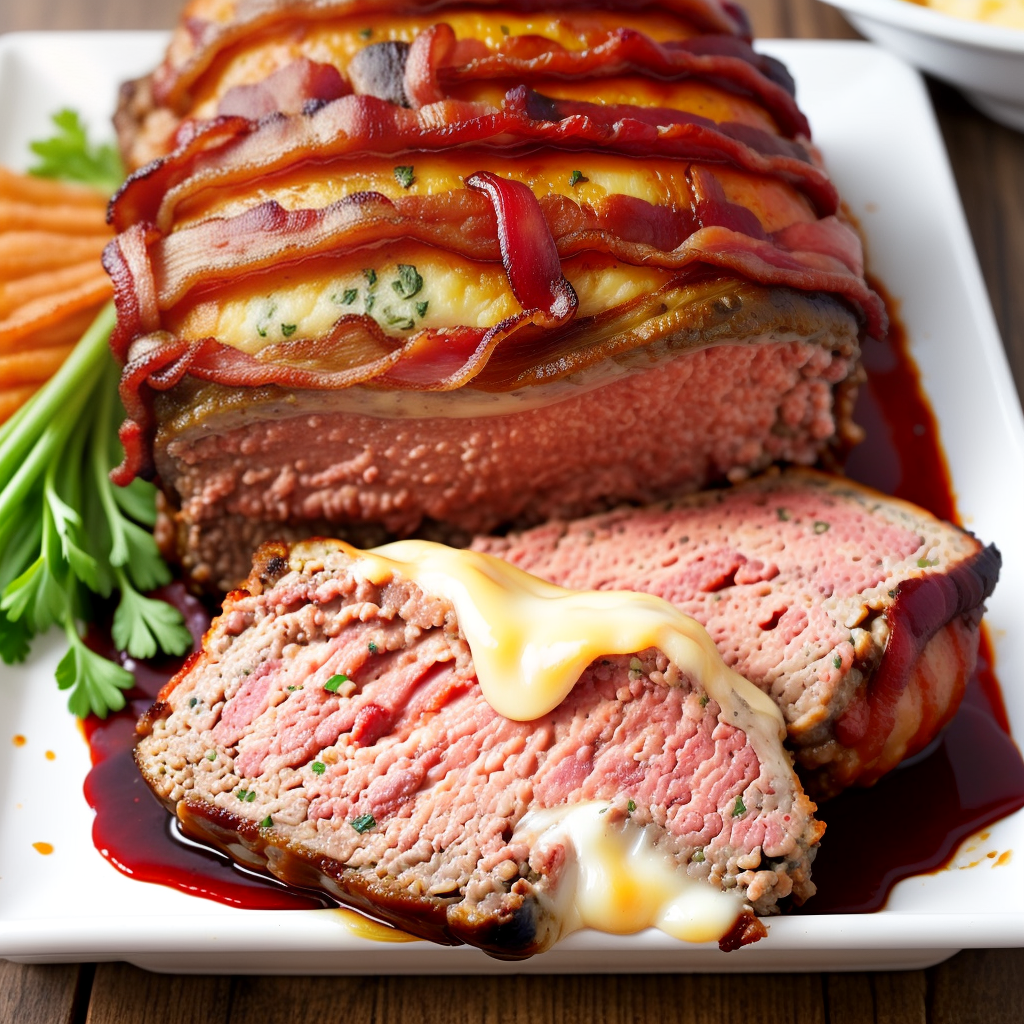 bacon wrapped cheese stuffed meatloaf