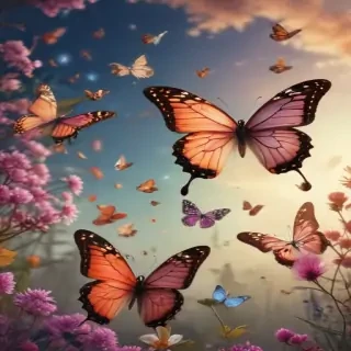 background with butterflies