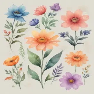 clipart watercolor flowers