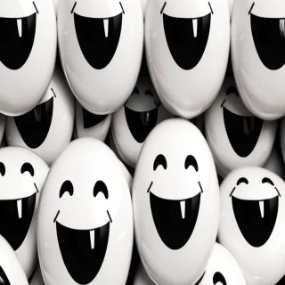 smiley black and white