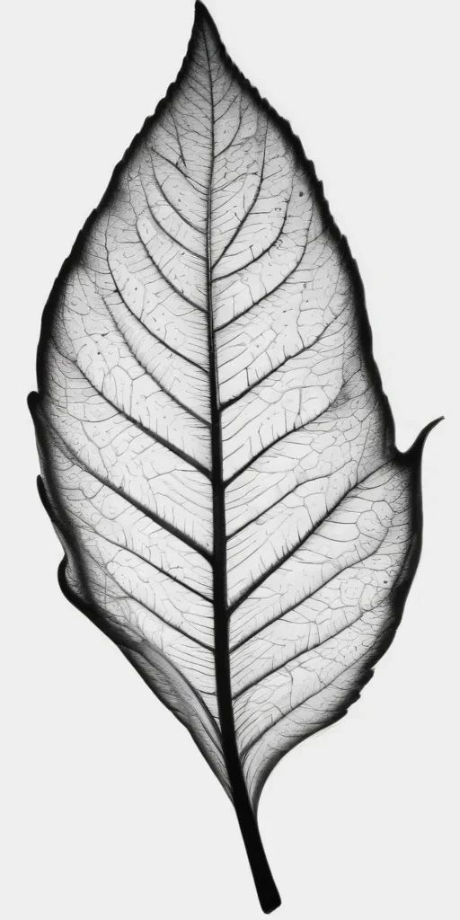 clipart leaf black and white