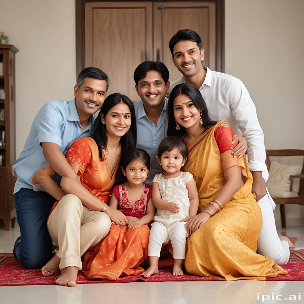 happy indian family