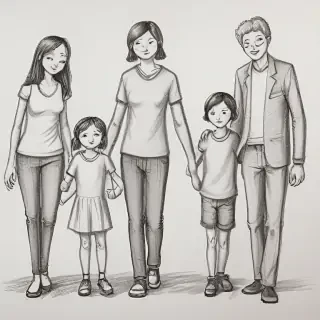 drawings of family