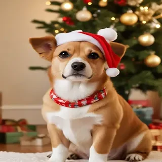 wallpaper christmas dog