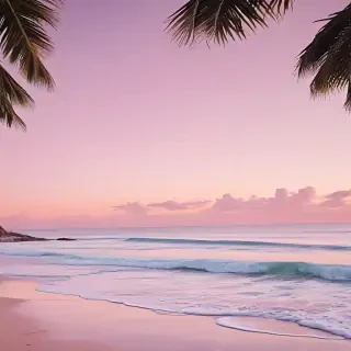pastel pink beach wallpaper