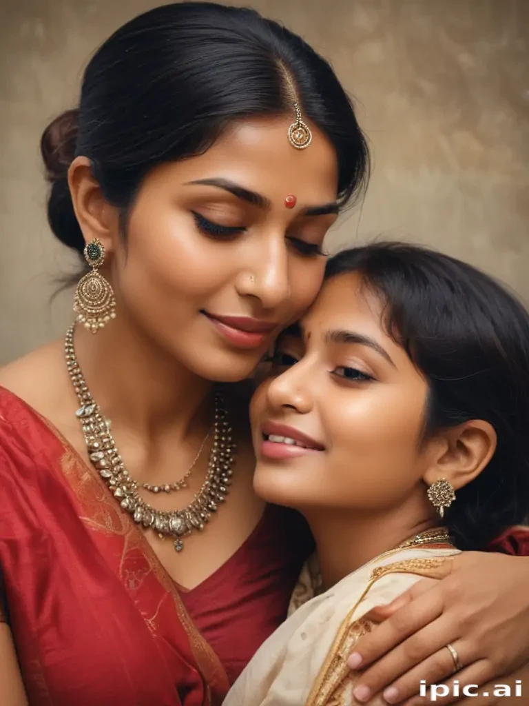 indian son with mom