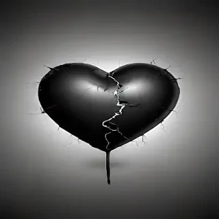 black broken heart