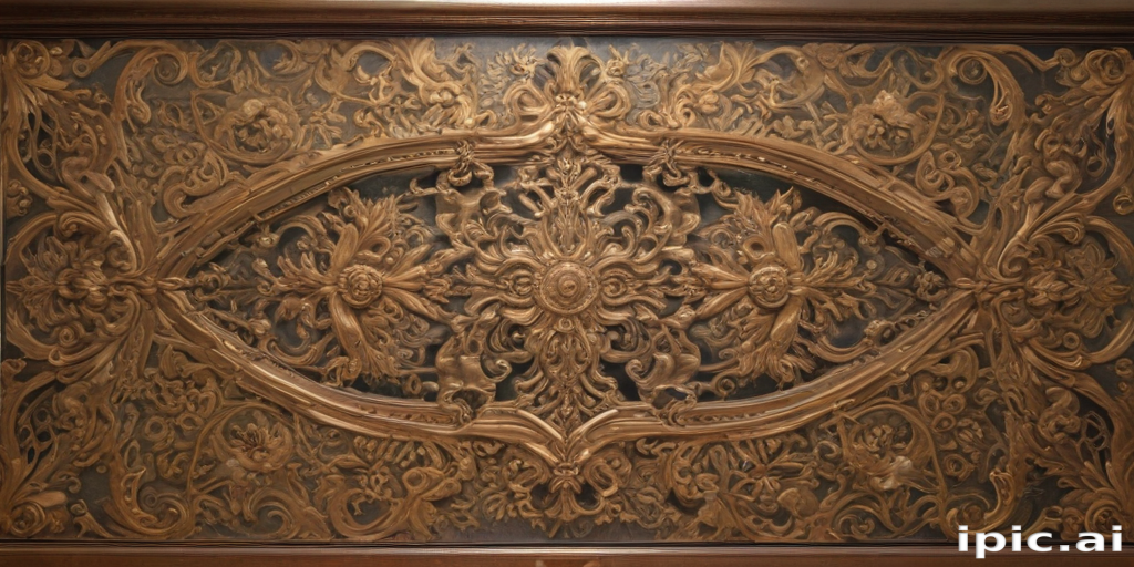 Intricate Ornate Wall Decoration Featuring Elaborate Floral and ...