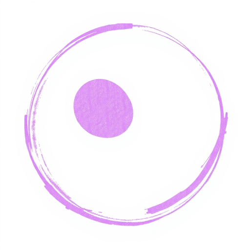 Create a vibrant illustration of two purple circles with a textured, sketched appearance on a white background, using a digital art style with high resolution, and simulate settings of a DSLR camera, f/8 aperture, 50mm lens, natural light, capturing depth and contrast to enhance the quality of the image.