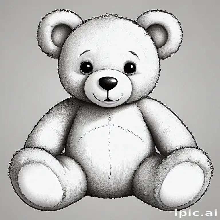teddy bear clipart black and white