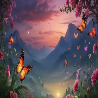 background with butterflies