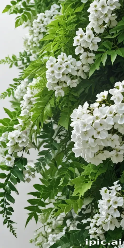 white and greenery background