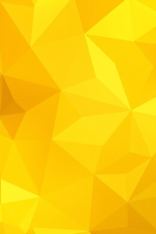 Create a high-resolution geometric abstract background with varying shades of yellow triangles, using a Canon EOS R5, f/8 aperture, 24mm lens, ISO 100, soft focus style, and an overhead view to enhance depth and texture.