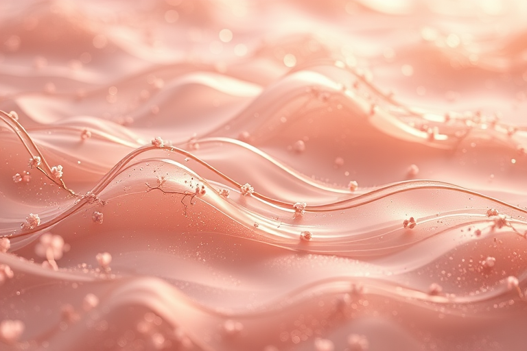 Ethereal rose gold waves adorned with miniature flower buds, creating a romantic and dreamy atmosphere, christened "Blossoming Aurora"