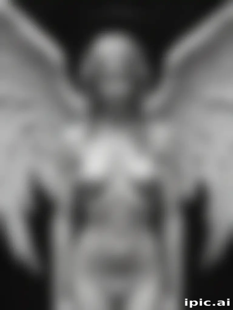 black and white angel drawings