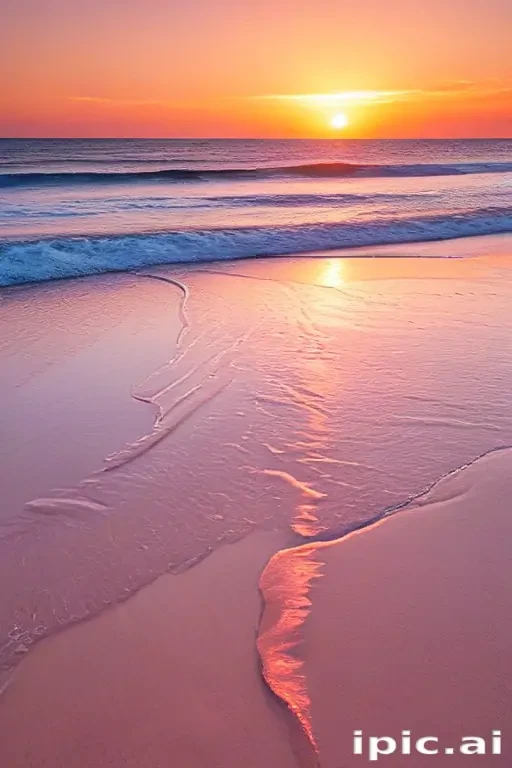 pink beach sunset