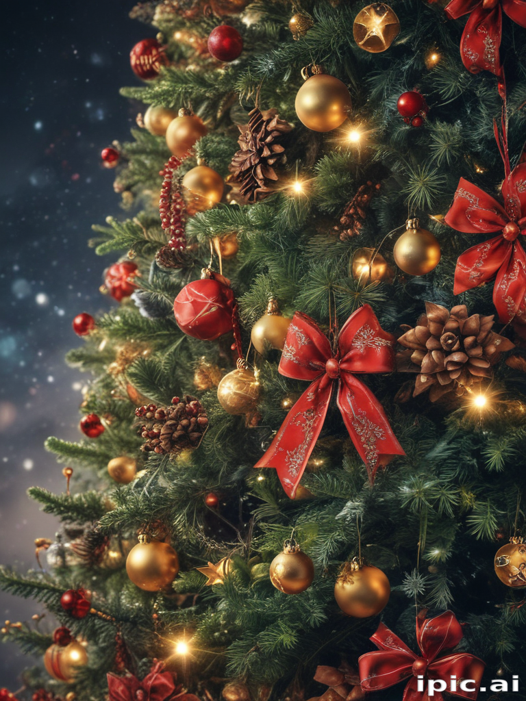 Beautifully Decorated Christmas Tree Adorned with Ornaments and ...