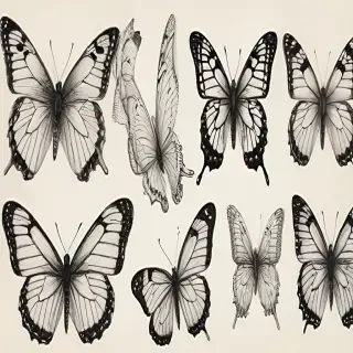 butterflies sketches