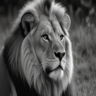 lion black and white