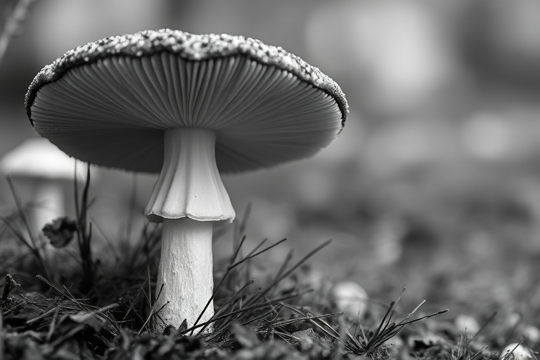 mushroom black and white