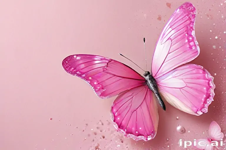 glitter pink butterfly wallpaper