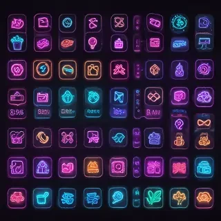 neon app icons