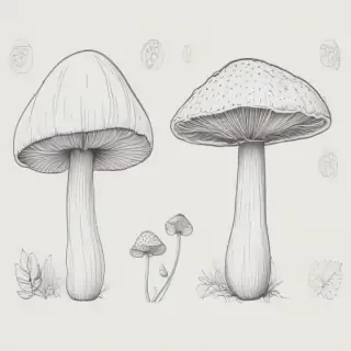 mushroom line art