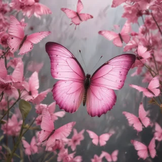 pink butterflies aesthetic