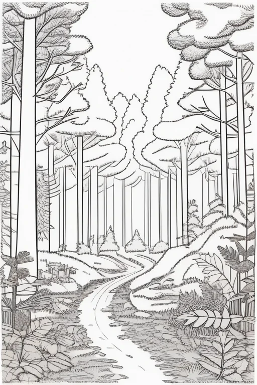 forest clipart black and white