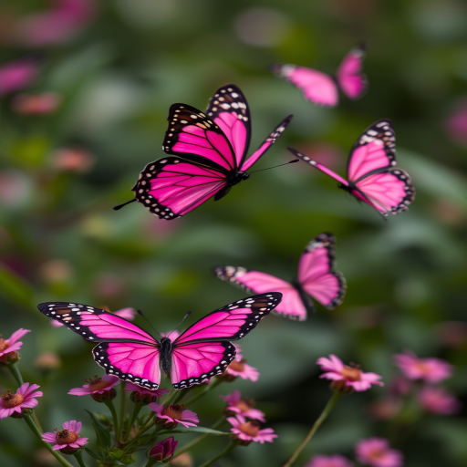 images of pink butterflies