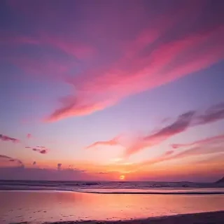 pink beach sunset