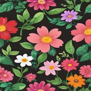 cartoon flowers transparent background